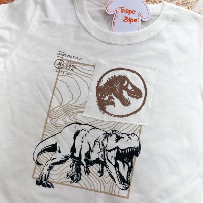  Conj. Camiseta Leave no Trace e Bermuda - Off White e Marrom